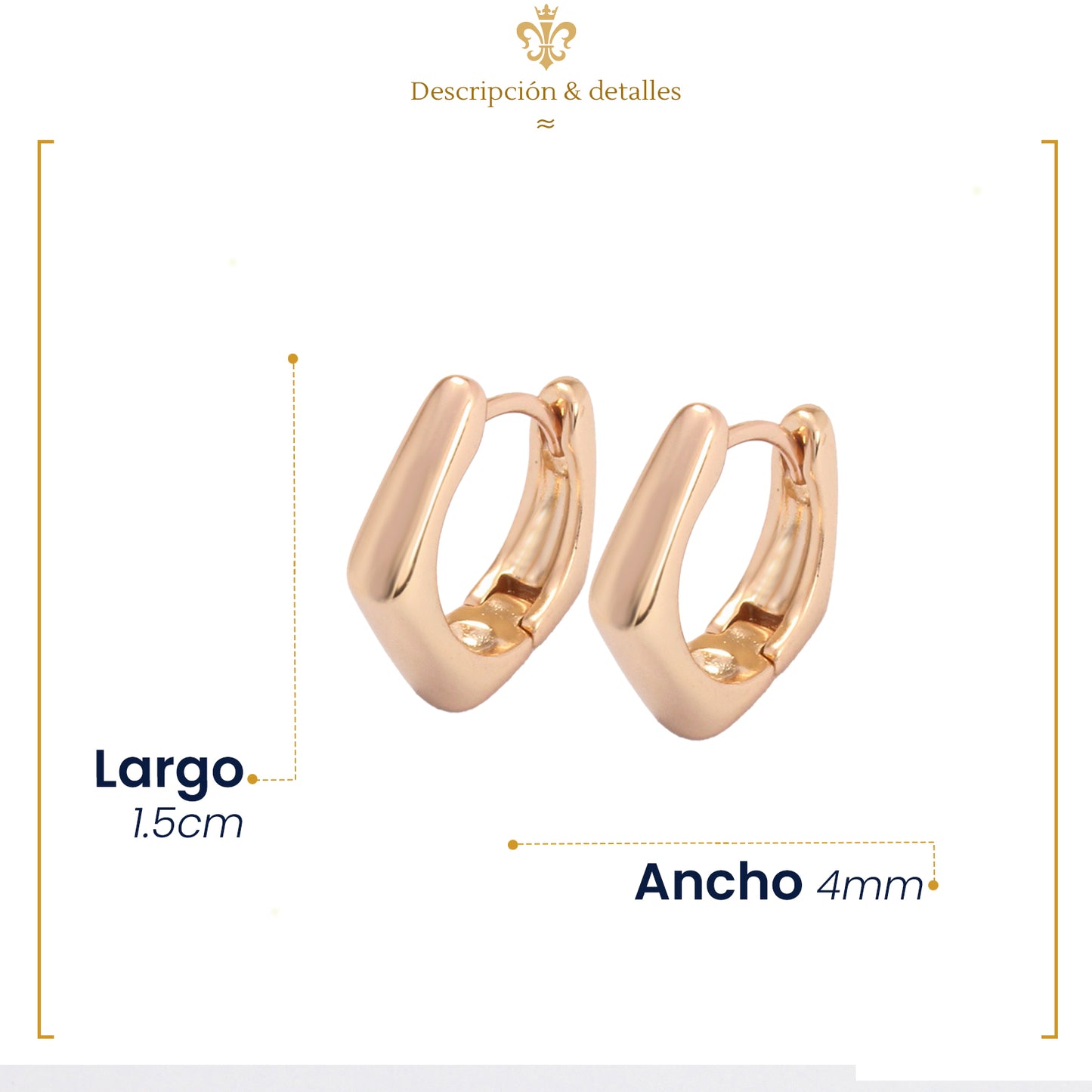 Aretes Huggies De Moda Satinados En Oro Laminado 18k