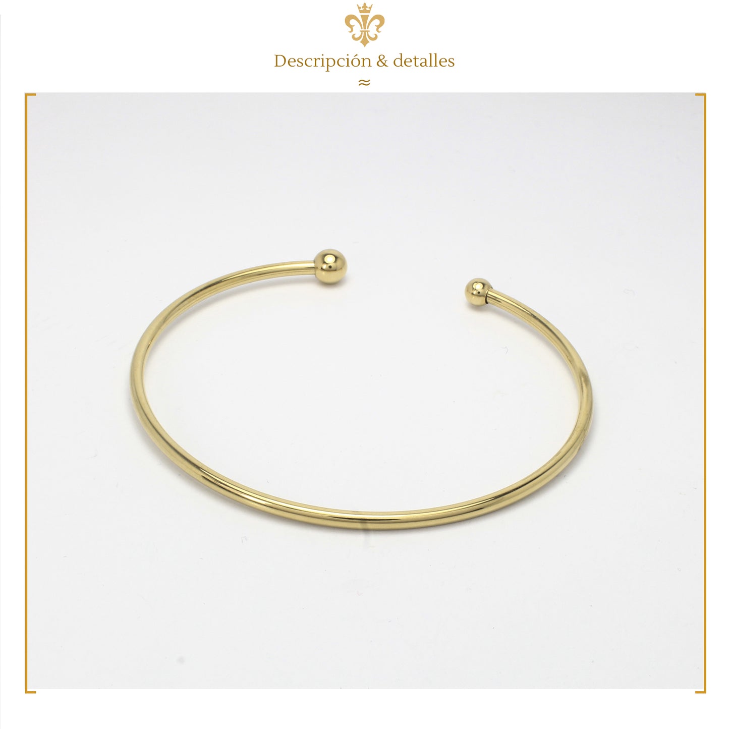 Pulsera Brazalete Para  Mujer Delgada Dorada En Acero Inoxidable Ajustable