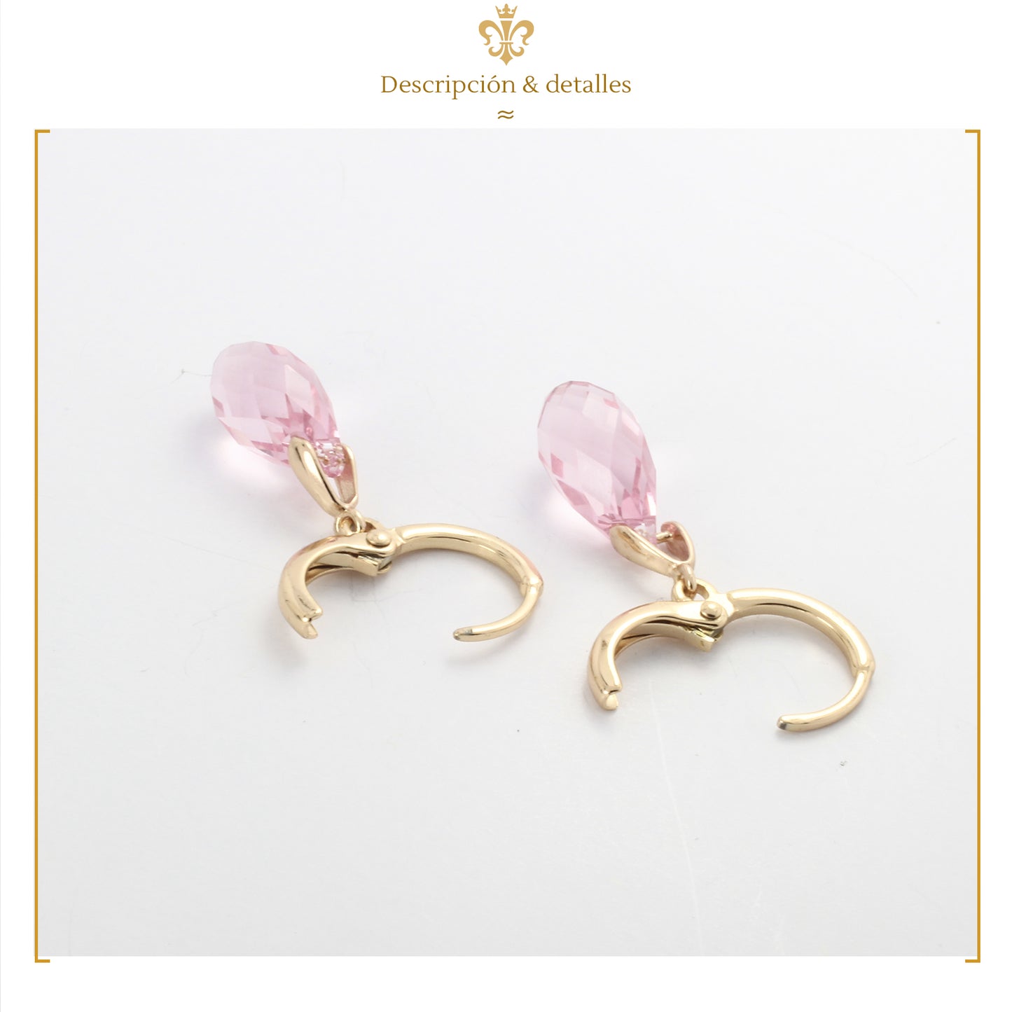 Elegantes Aretes De Cristal Swarovski Largos Con Diseño Gota