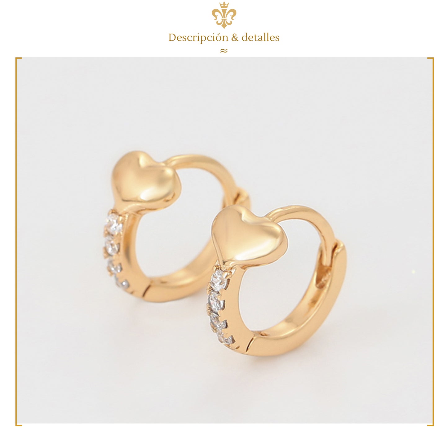 Aretes De Oro Laminado 18k Love Amor Huggies Corazón