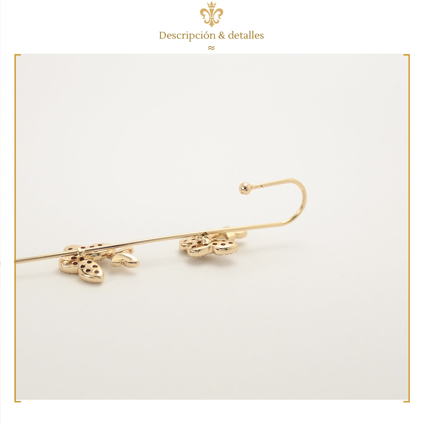 Aretes De Mariposas Alas con Cristales Oro Laminado 18k