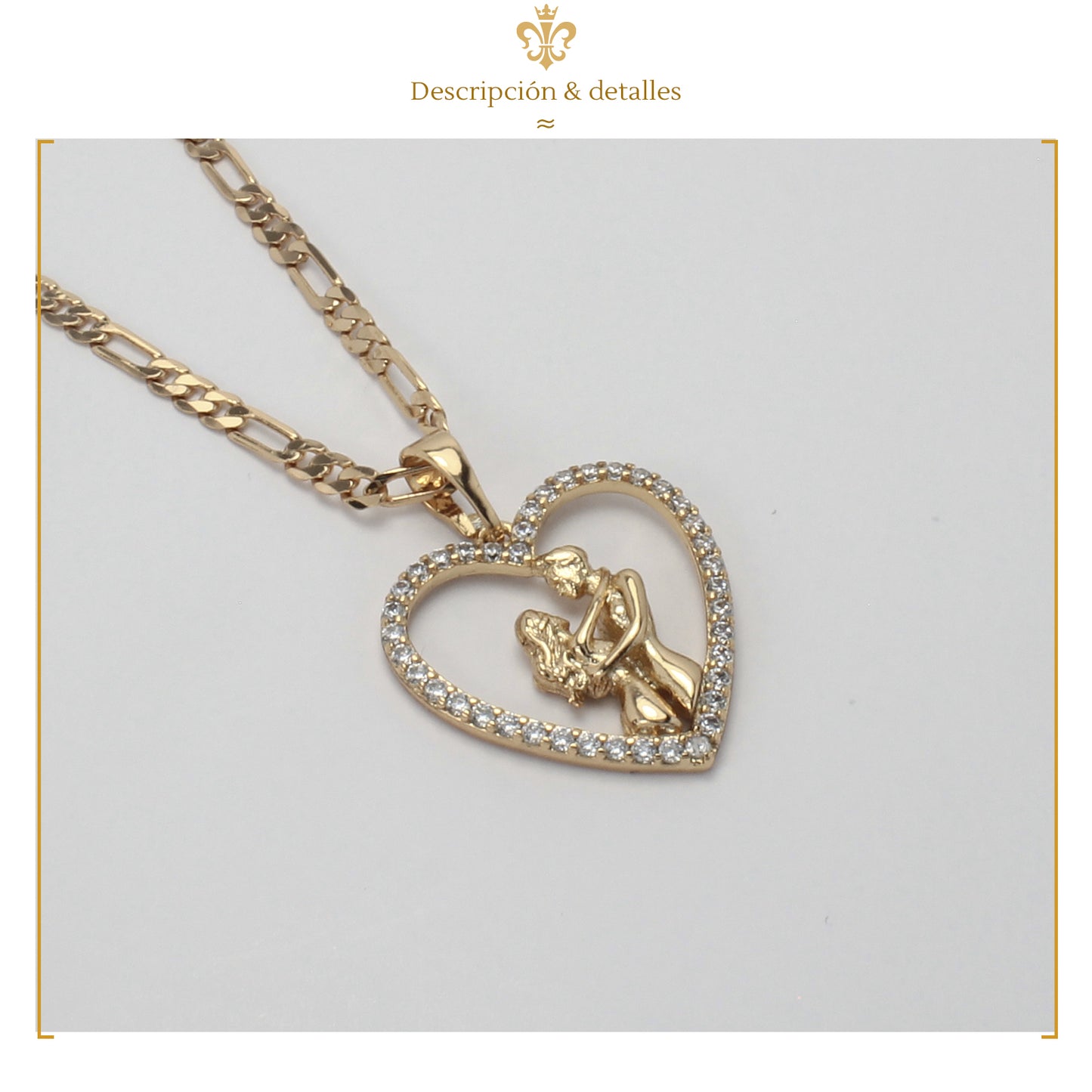 Collar Pareja Enamorada Novios Amor Corazón Oro Laminado