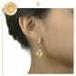 Aretes Largos Con Cristal Tipo Swarovski En Oro Laminado 18k