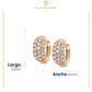 IMPERO JEWELRY Aretes Arracaditas Diamantados Para Mujer En Oro Laminado 18k