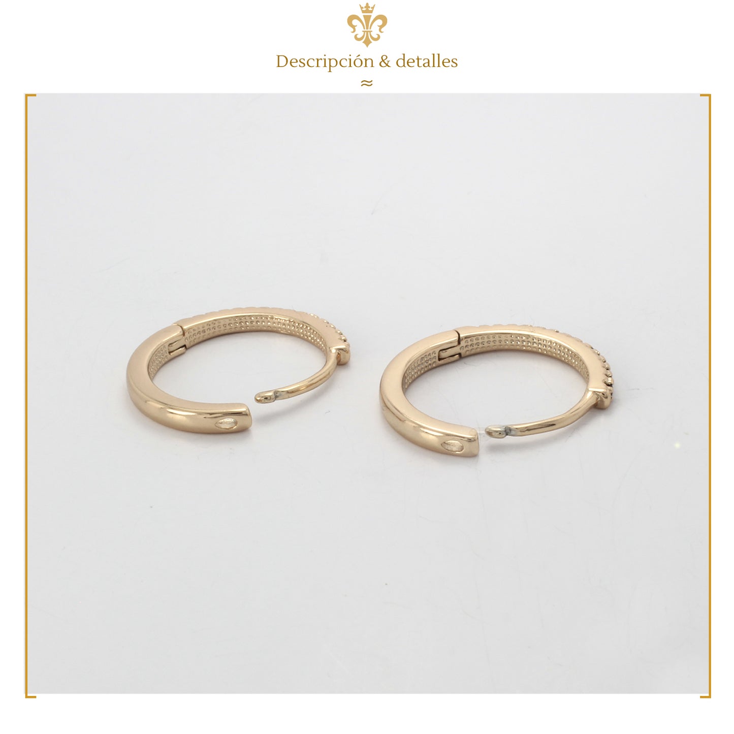 Aretes Arracaditas Elegantes Bicolor En Oro Laminado 18k Diamantados