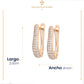 Elegantes Aretes Mujer De Oro Lamin 18k Huggies Diamantados