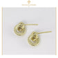 Aretes Broqueles Oro 14k Laminado Mujer Cristal Colgantes