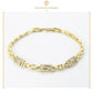 Esclava Pulsera De Placa con Grecas Diamantadas Para Mujer En Oro Laminado 14K