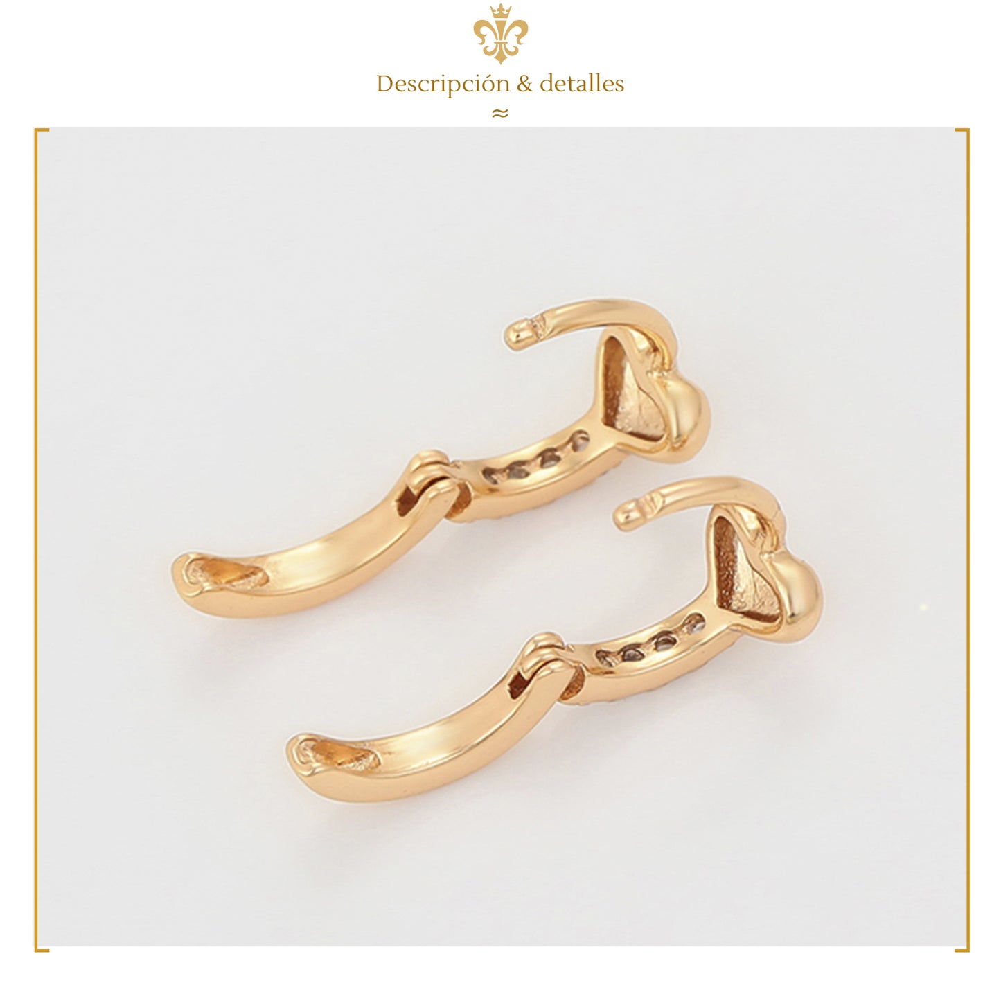 Aretes De Oro Laminado 18k Love Amor Huggies Corazón