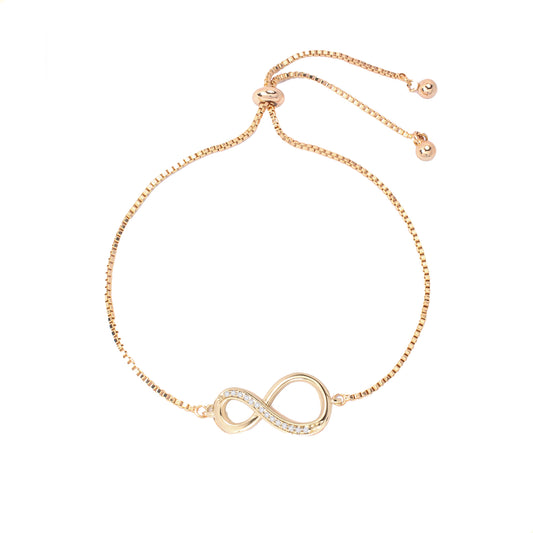 Esclava Pulsera De Mujer Infinito Diamantado Oro Laminado 18k