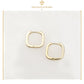 Aretes Huggies Arracadas Cuadradas Con Cristales En Oro Laminado 18k