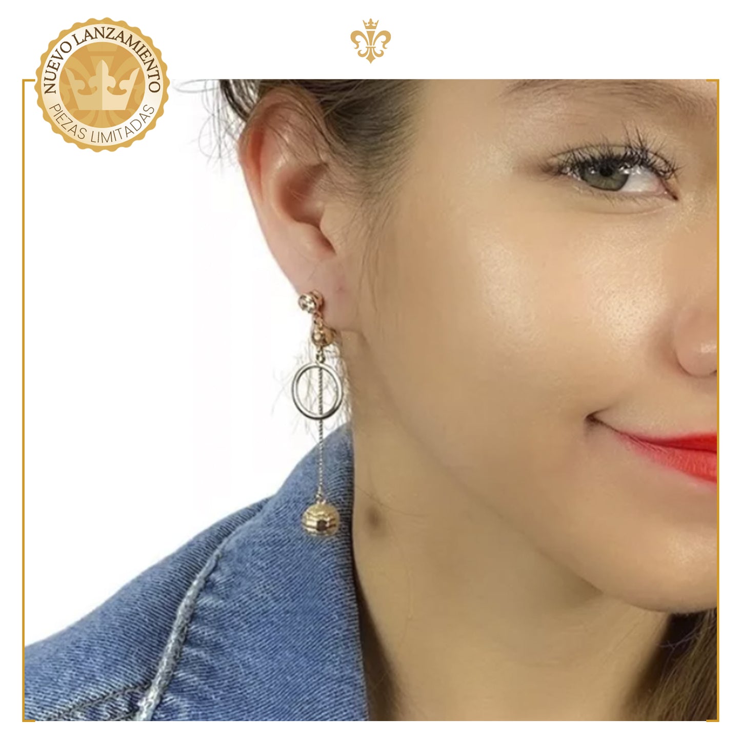 Arracadas Aretes Perlas Colgantes De Oro Laminado 18k