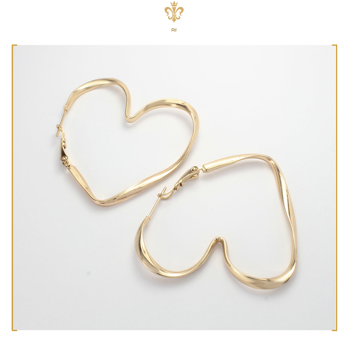 Aretes Arracadas De Corazon De Espiral Oro Laminado 18k