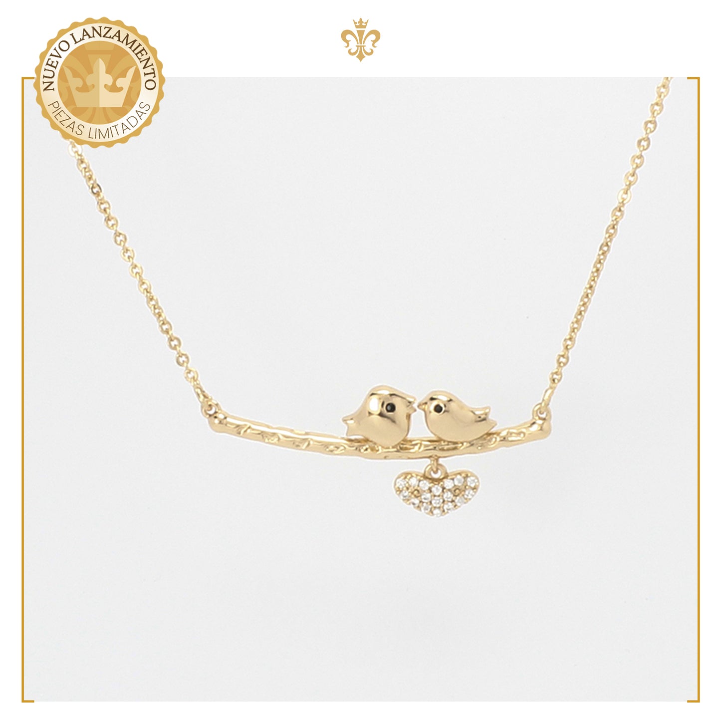 Dije De Canarios Amorosos Love Corazón En Oro Laminado 18k