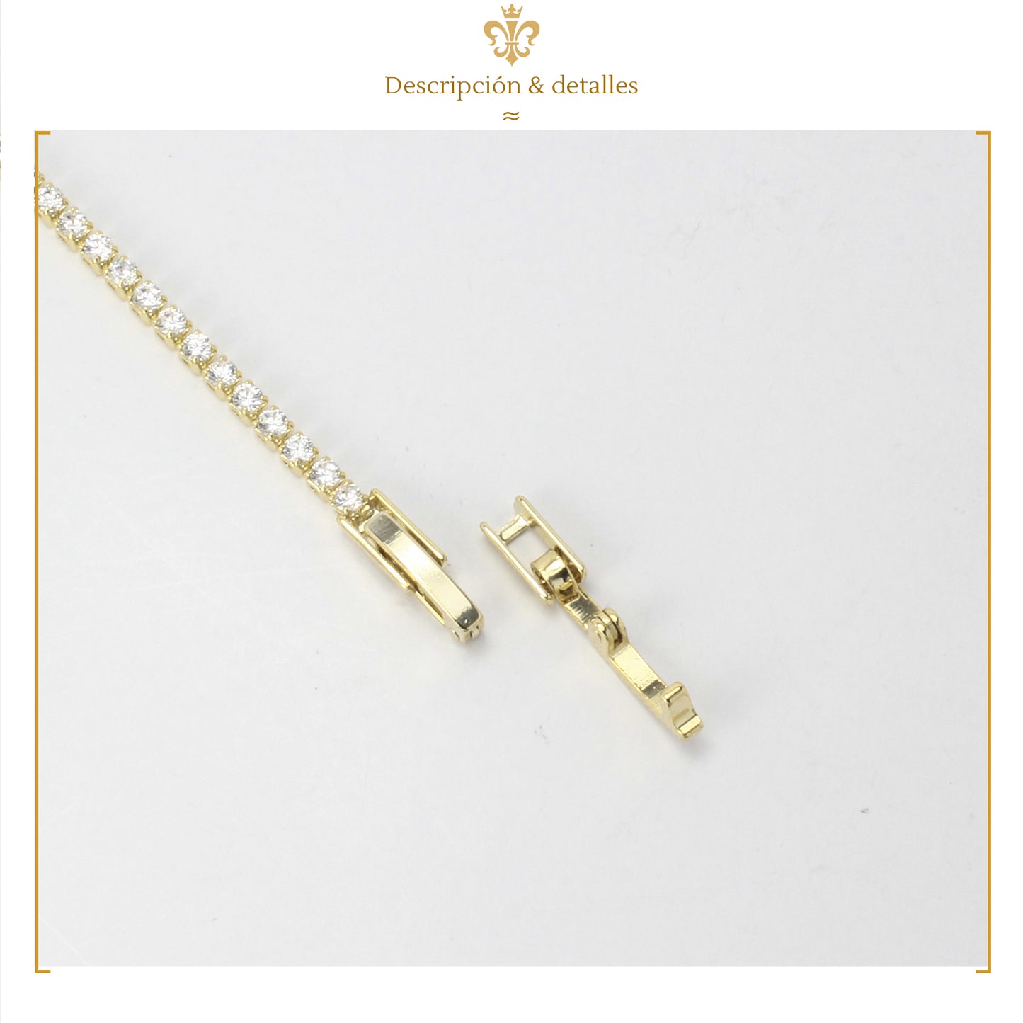 Pulsera Esclava Para Mujer Con Cristales Diamante De Corazón En Oro 14k Laminado