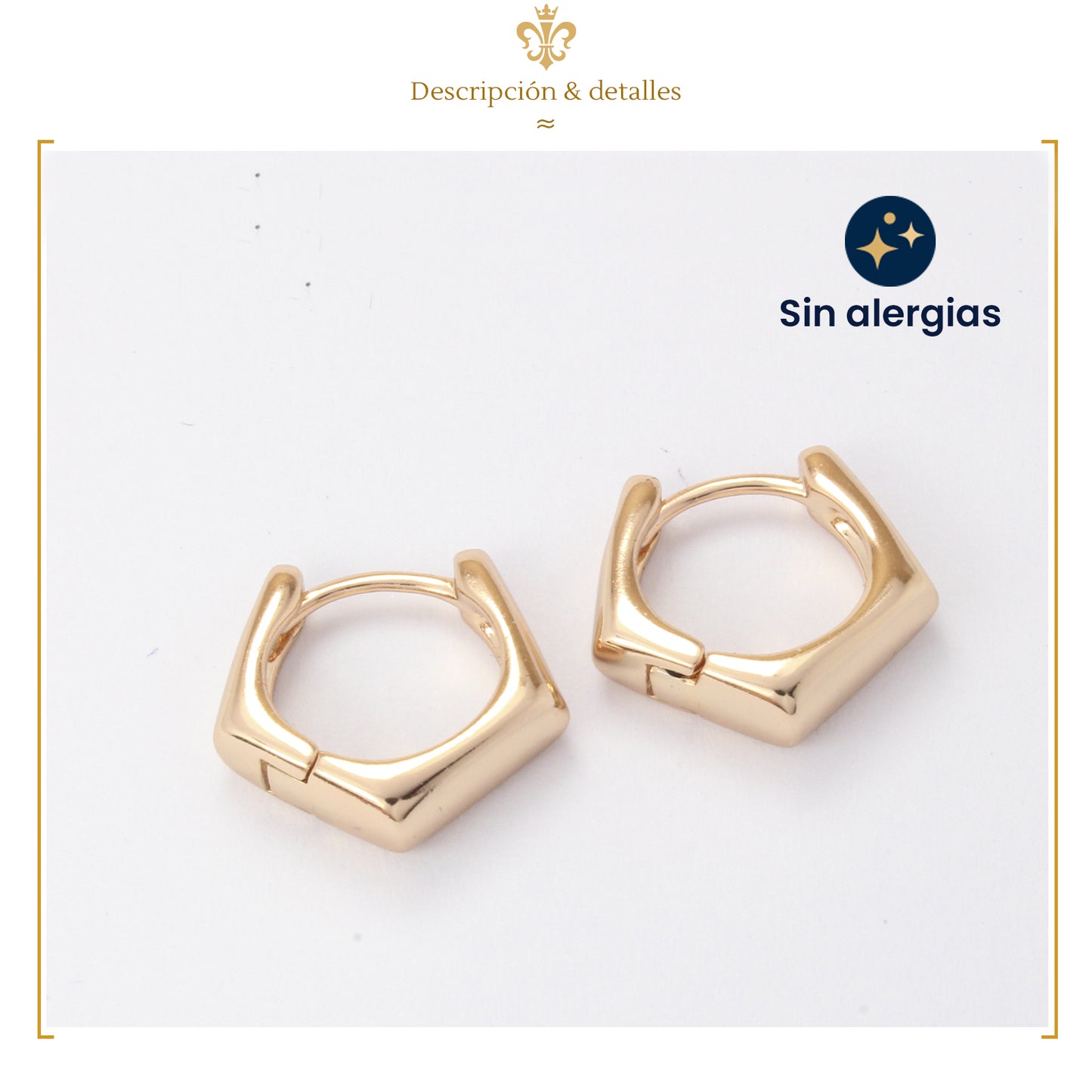 Aretes Huggies De Moda Satinados En Oro Laminado 18k