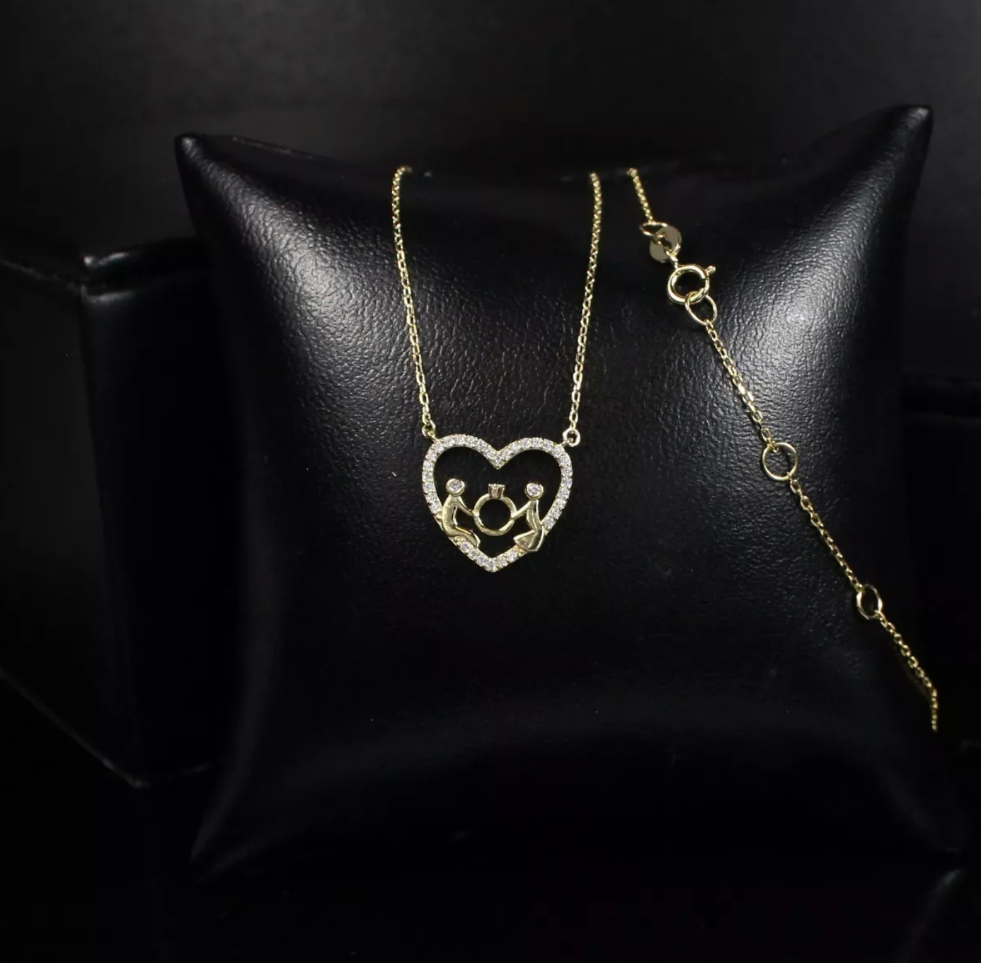 Collar Con Dije De Corazón Para Parejas De Plata 925 Con Finos Cristales