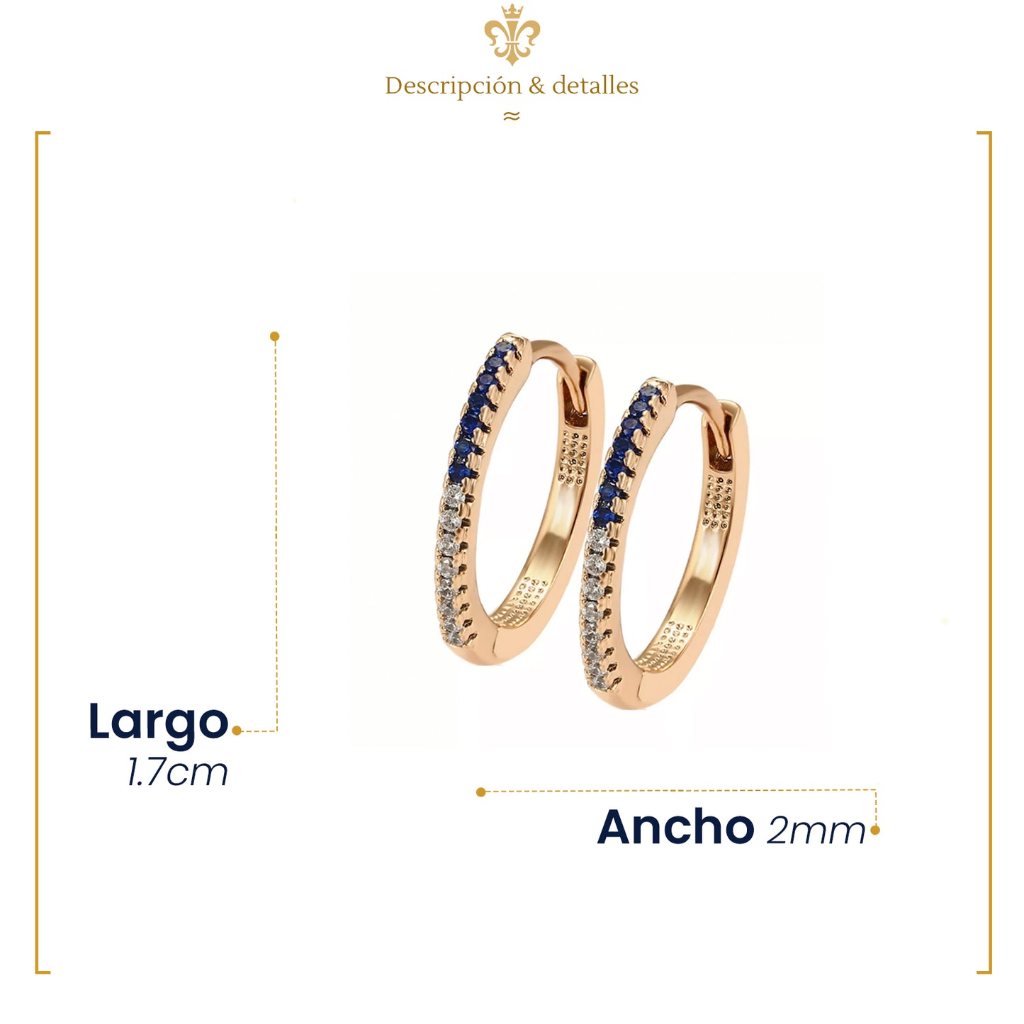 Aretes Arracaditas Elegantes Bicolor En Oro Laminado 18k Diamantados