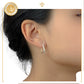 Elegantes Aretes Mujer De Oro Lamin 18k Huggies Diamantados