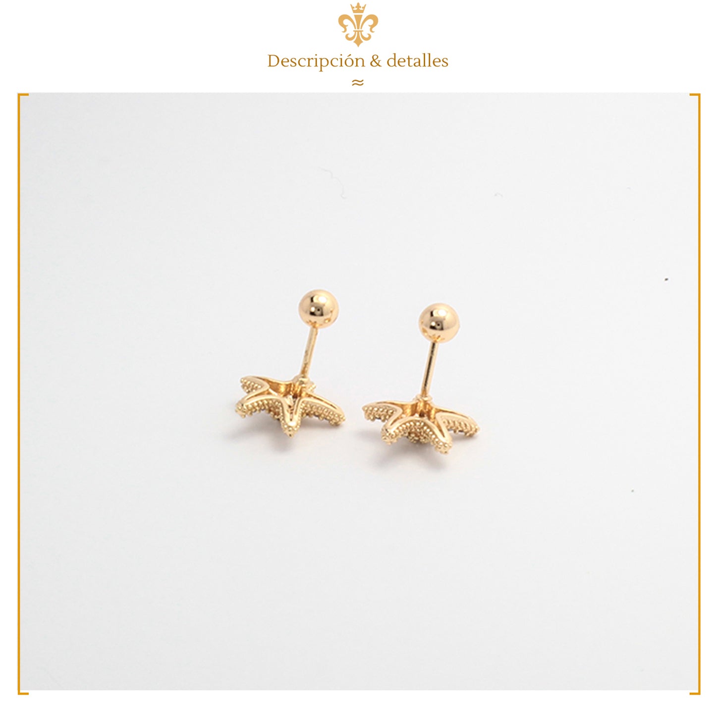 Aretes Broqueles De Bolita Estrellas De Mar Mujer Swarovski