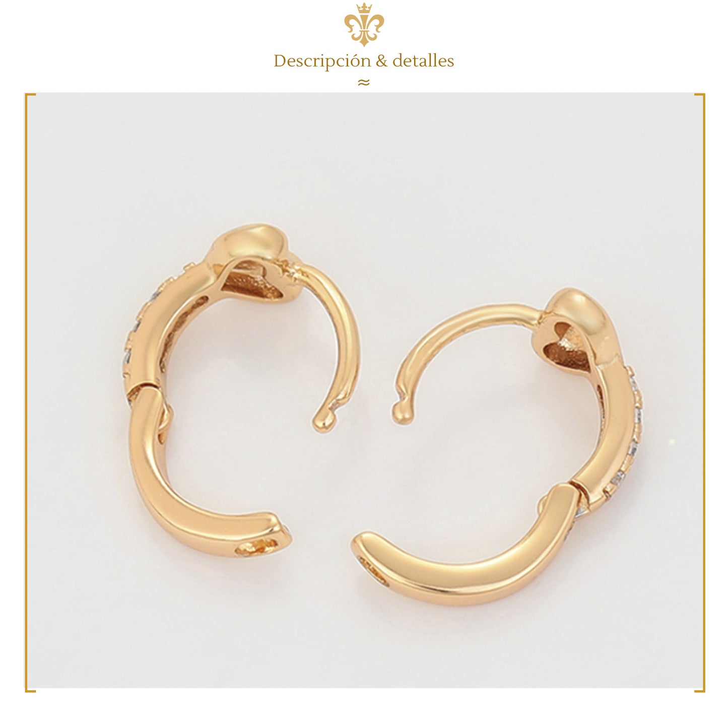 Aretes De Oro Laminado 18k Love Amor Huggies Corazón