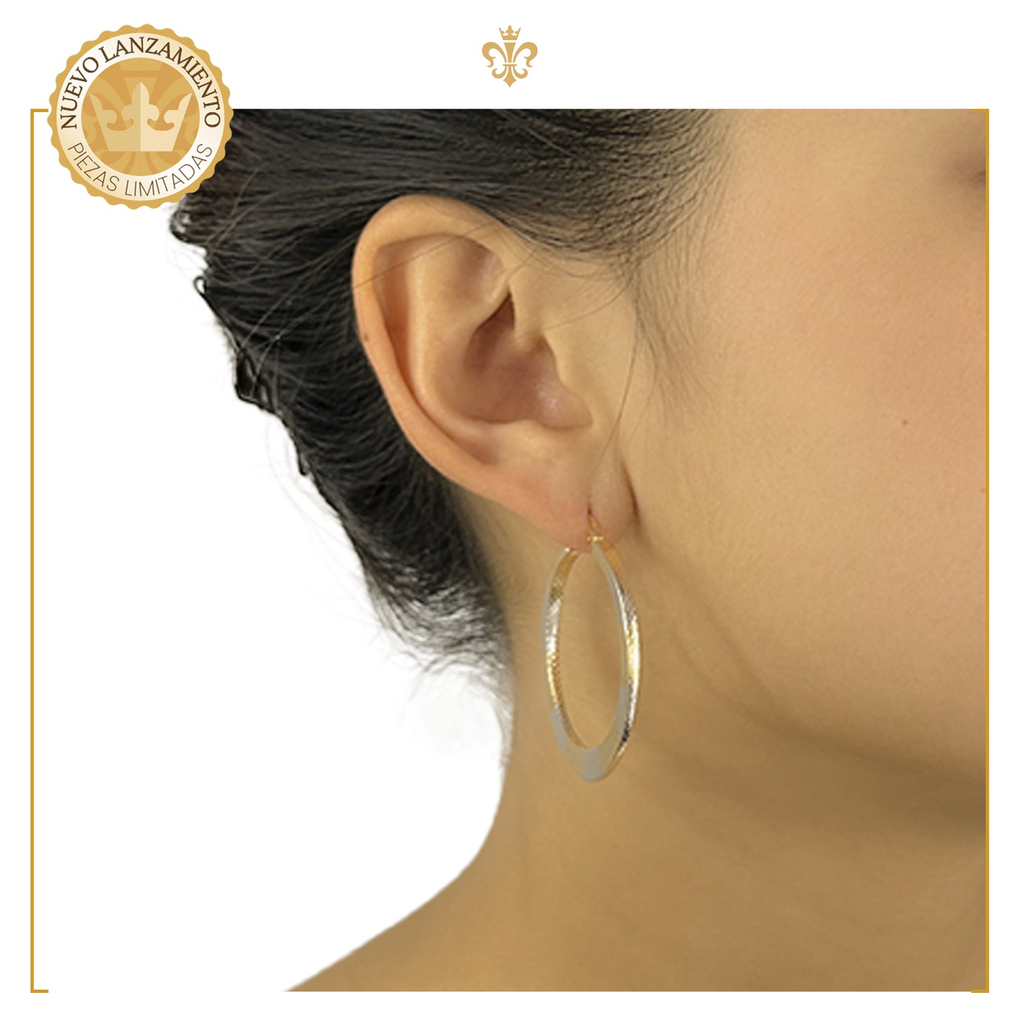 Aretes Arracadas Planas Doradas Y Plateado Para Mujer De Oro Laminado