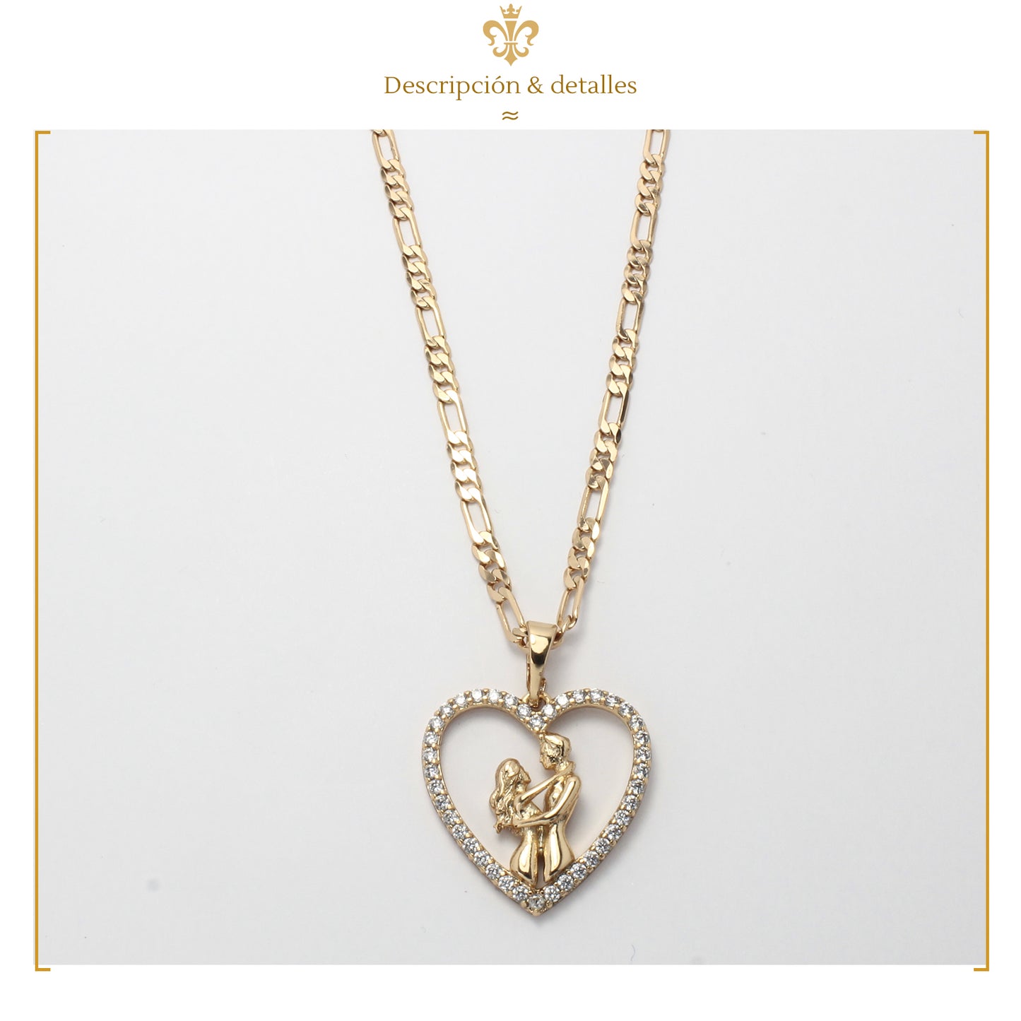 Collar Pareja Enamorada Novios Amor Corazón Oro Laminado