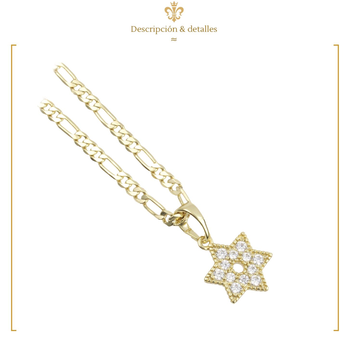 Dije De Estrella De David Diamantada En Oro Laminado Para Mujer