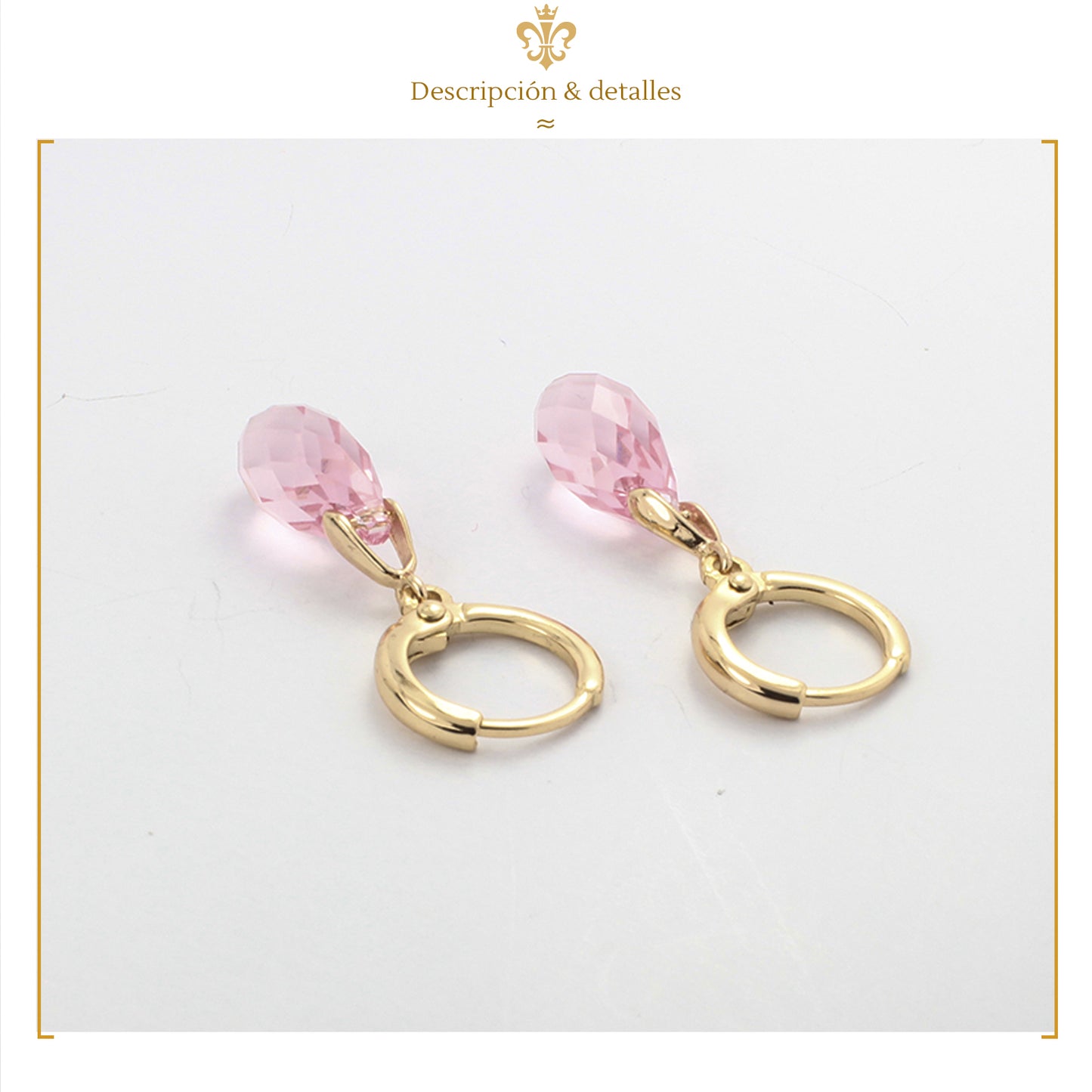 Elegantes Aretes De Cristal Swarovski Largos Con Diseño Gota