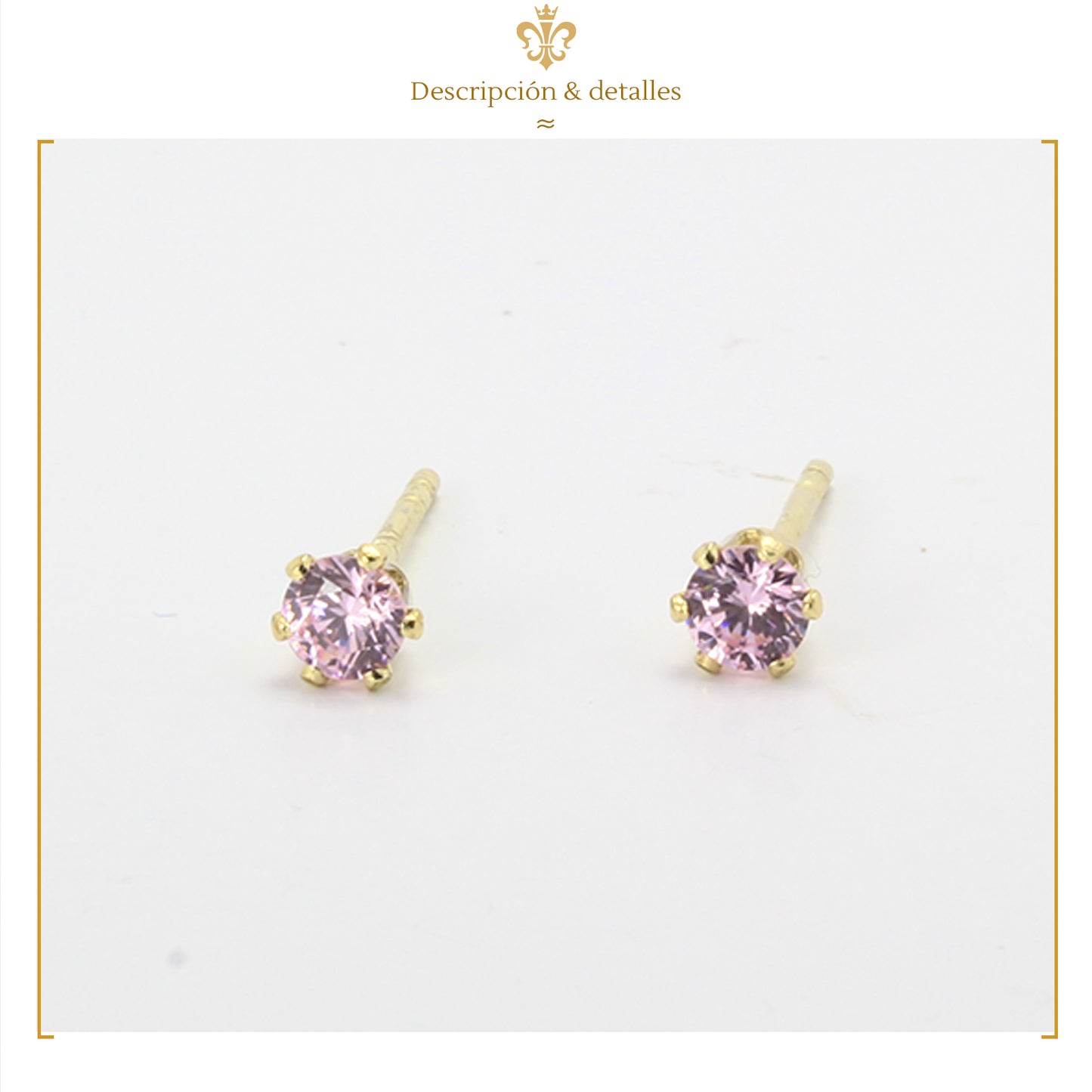 Aretes Broqueles Swarovski De Colores En Oro Laminado 14k Pequeños De 3mm