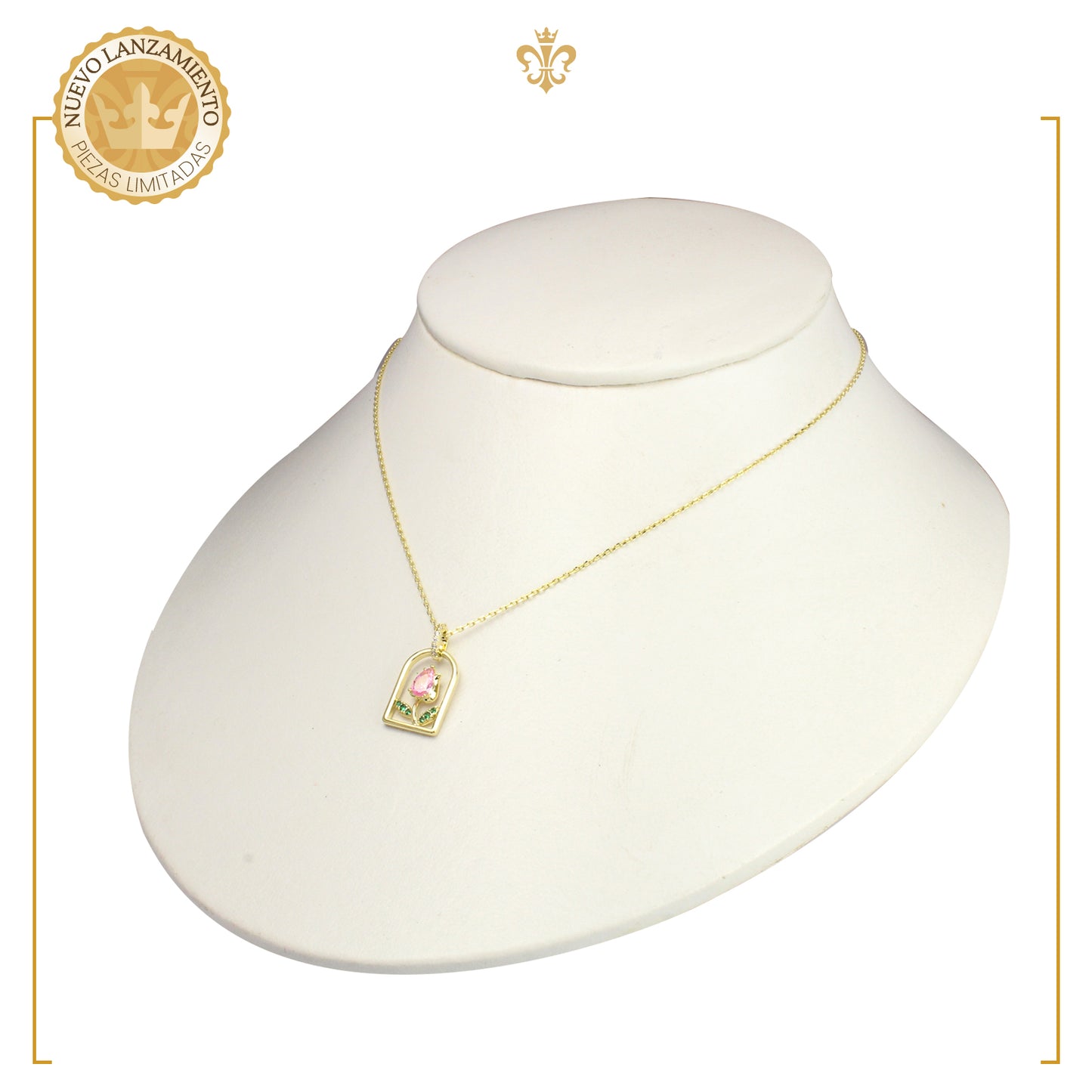 Exclusivo Collar de Tulipán Lily Flowered Elegantes Cristales