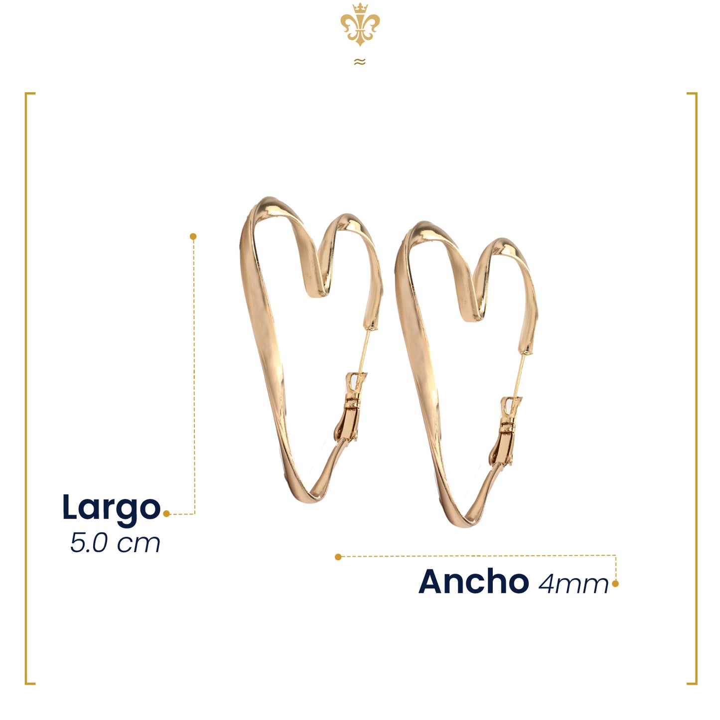 Aretes Arracadas De Corazon De Espiral Oro Laminado 18k