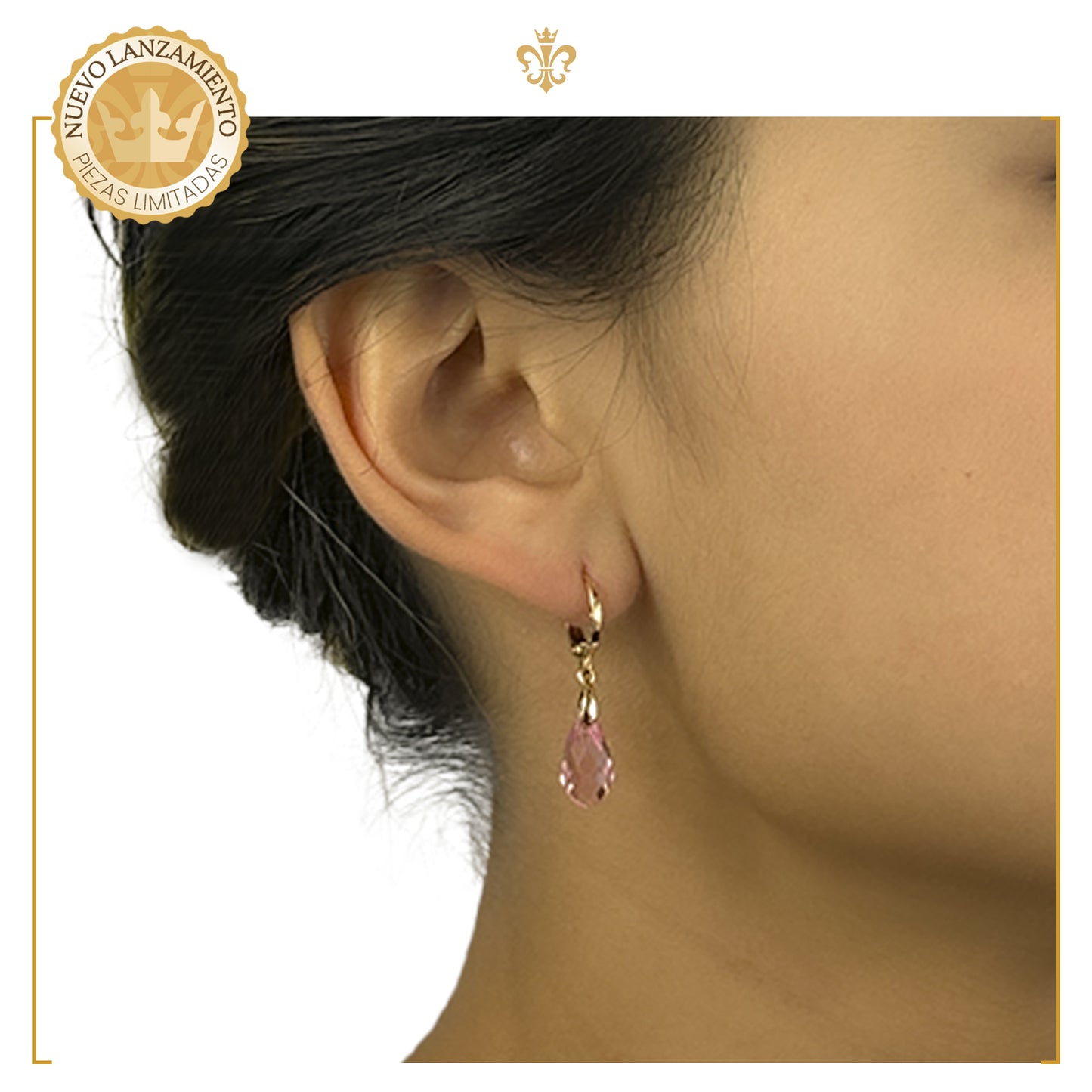 Elegantes Aretes De Cristal Swarovski Largos Con Diseño Gota