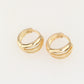 Aretes Arracadas Chicas Oro Laminado Huggies Lisas Mujer