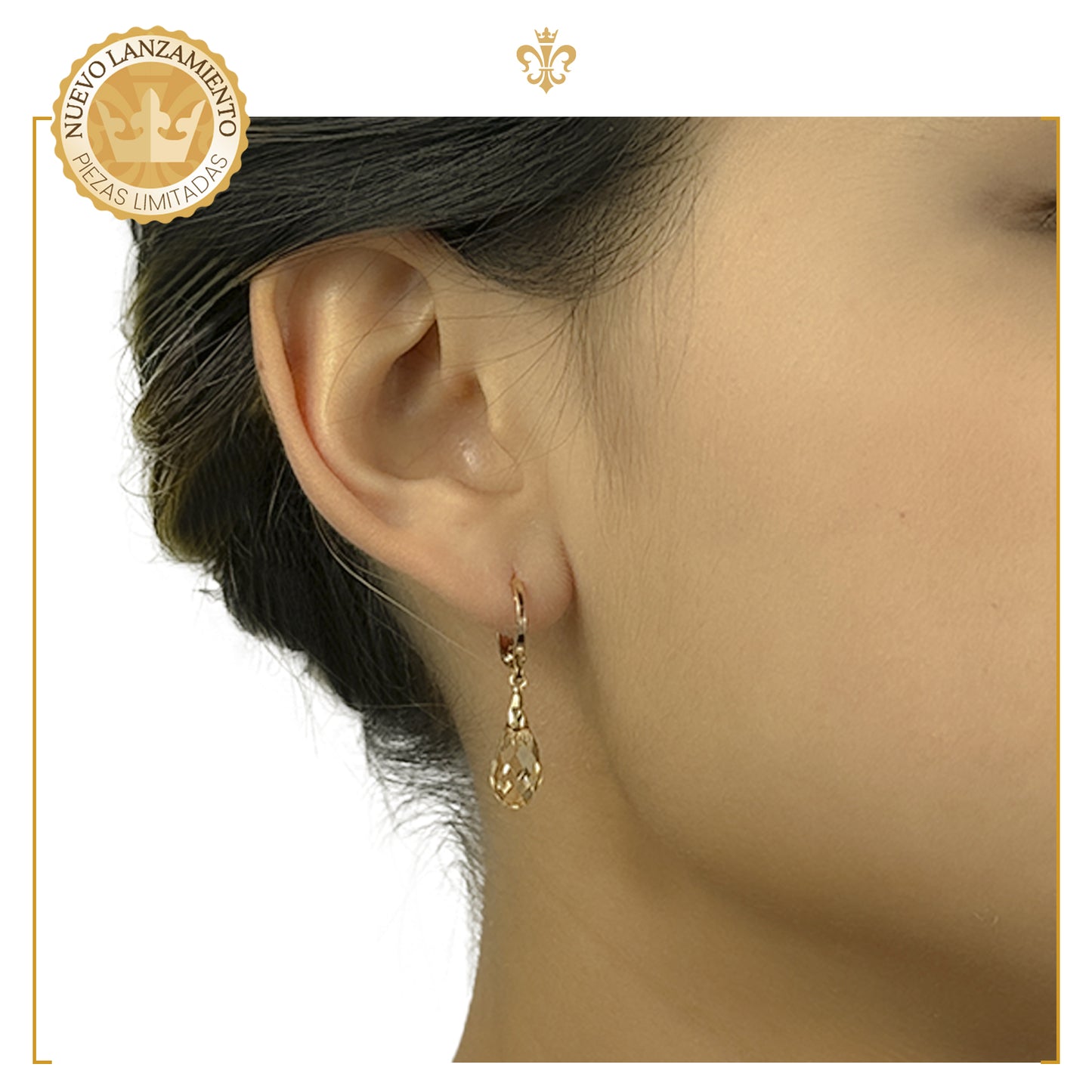 Elegantes Aretes De Cristal Swarovski Largos Con Diseño Gota