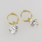 Aretes Solitario Diamante Para Mujer Oro Laminado 14k Impero