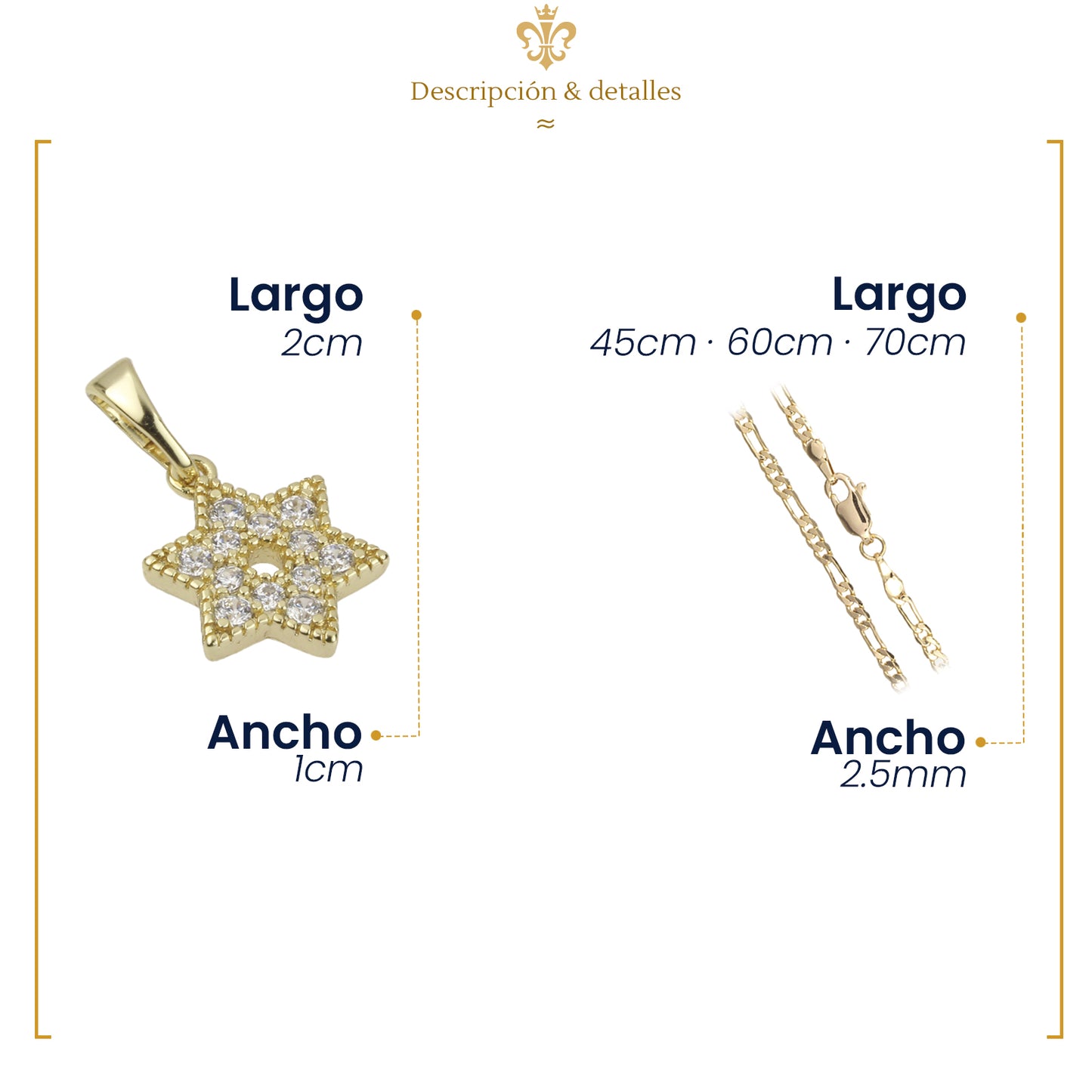 Dije De Estrella De David Diamantada En Oro Laminado Para Mujer