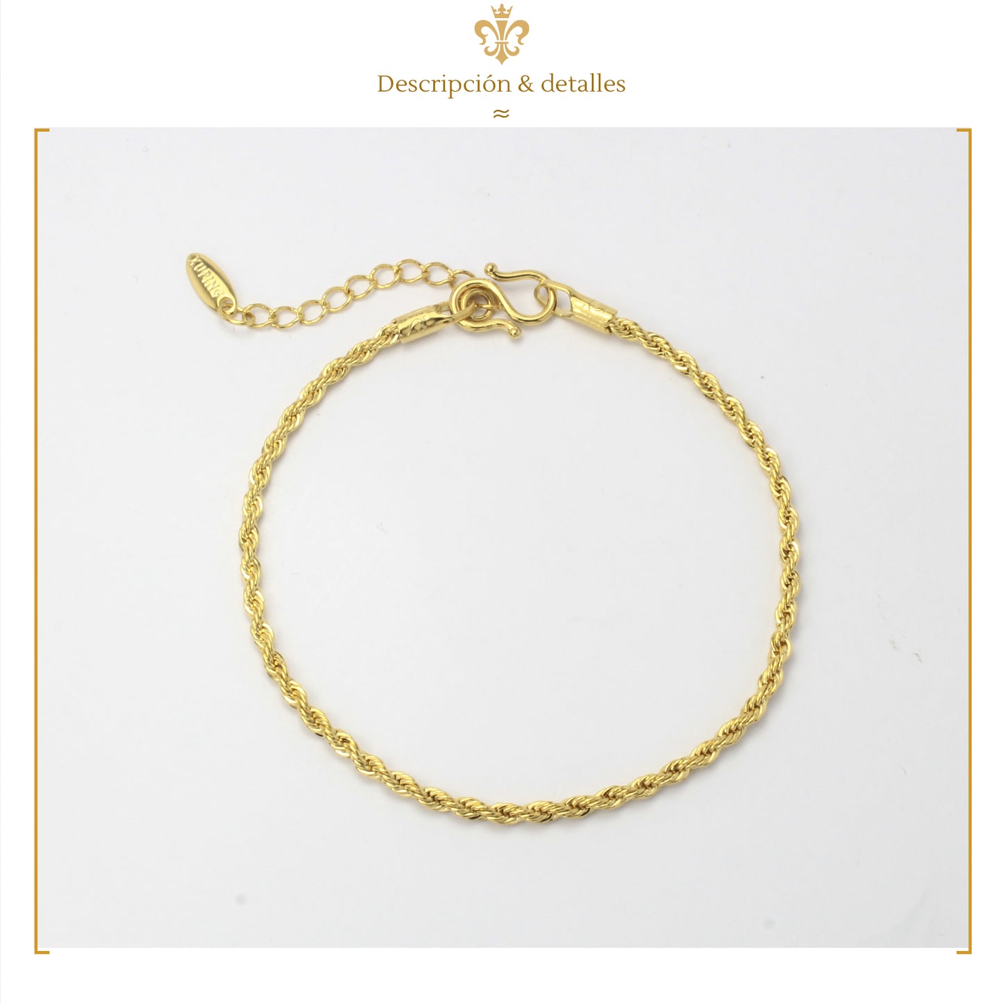 Pulsera Esclava De Oro Laminado 24k Tejido Torsal Unisex