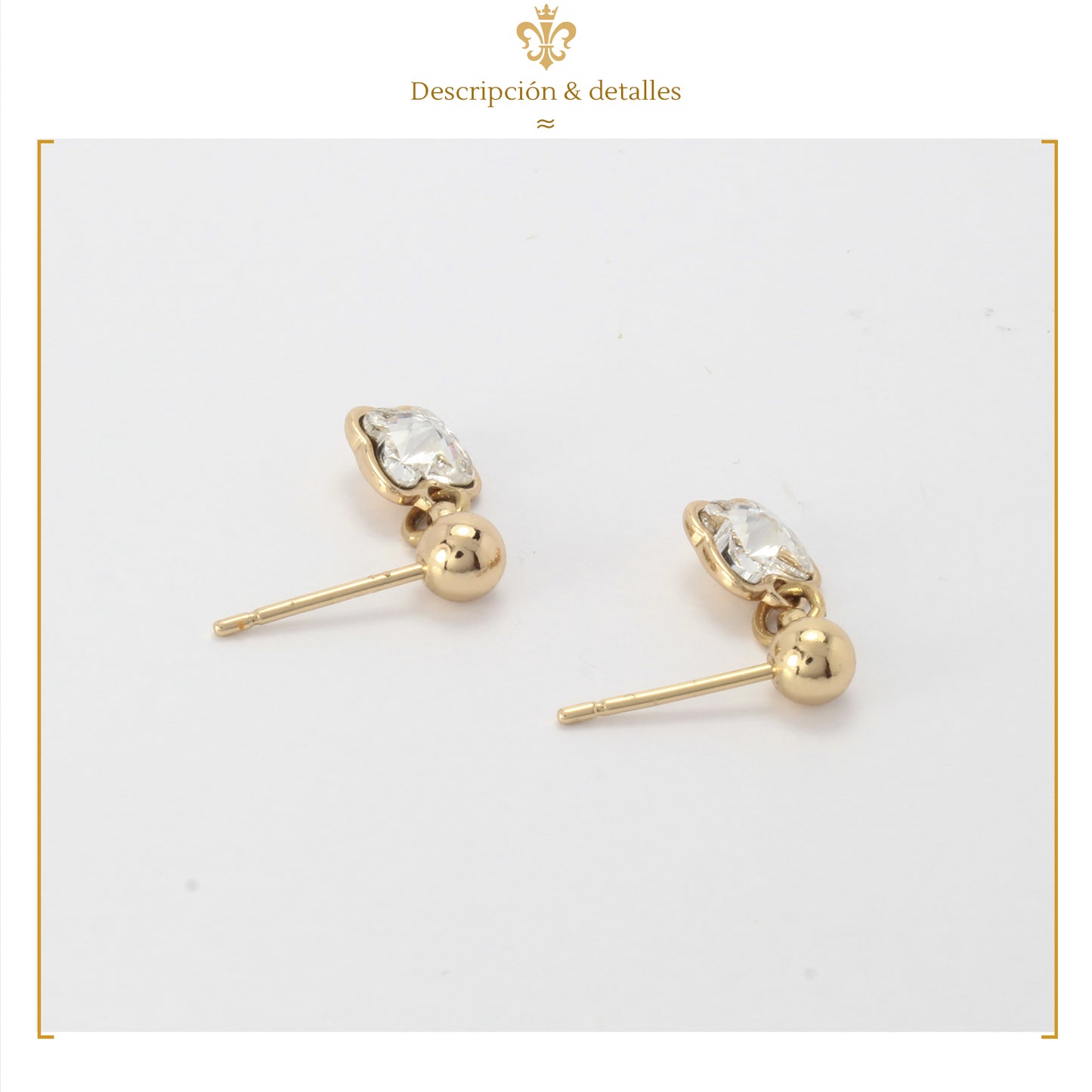 Elegantes Aretes Mariposas De Oro Lamin De 18k Con Swarovski