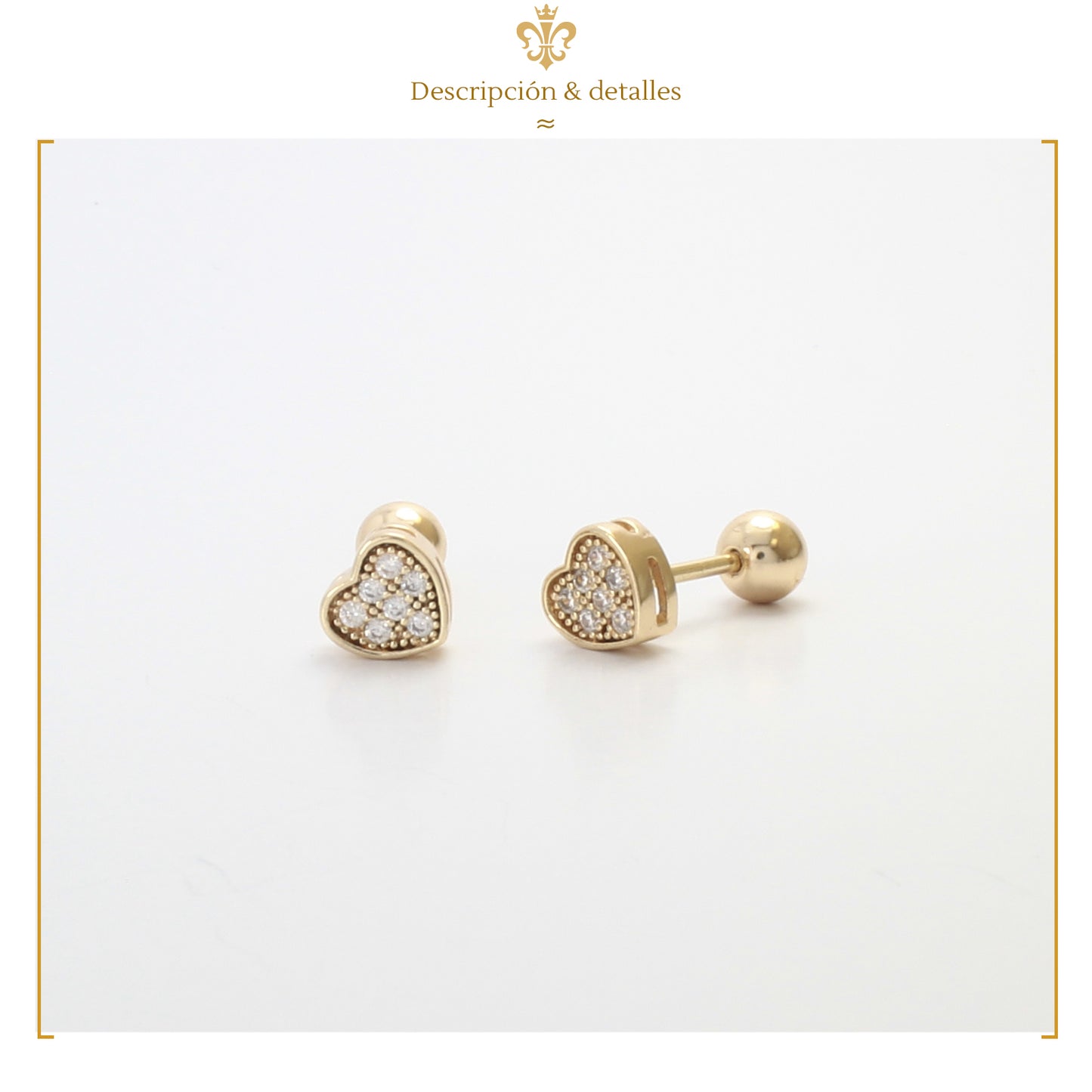 Aretes Pequeños Corazón Broqueles De Bolita Dama Y Niña 5mm