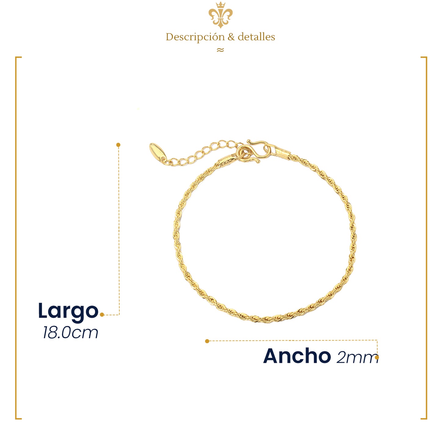 Pulsera Esclava De Oro Laminado 24k Tejido Torsal Unisex