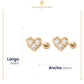 Aretes Broquel De Corazón Con Bolita De 5mm Oro Laminado 18k