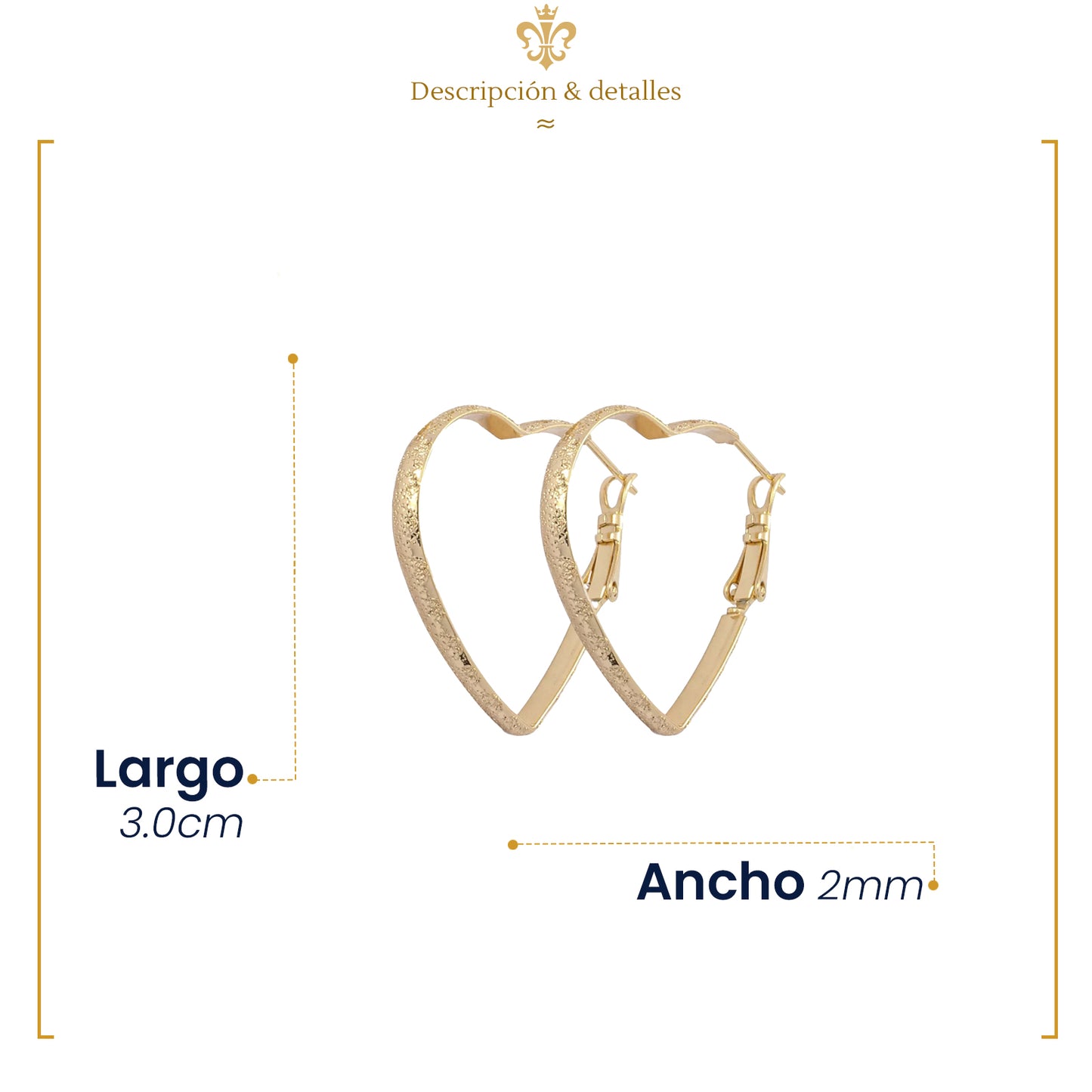 Arracadas De Oro Laminado 18k En Forma De Corazón Para Mujer