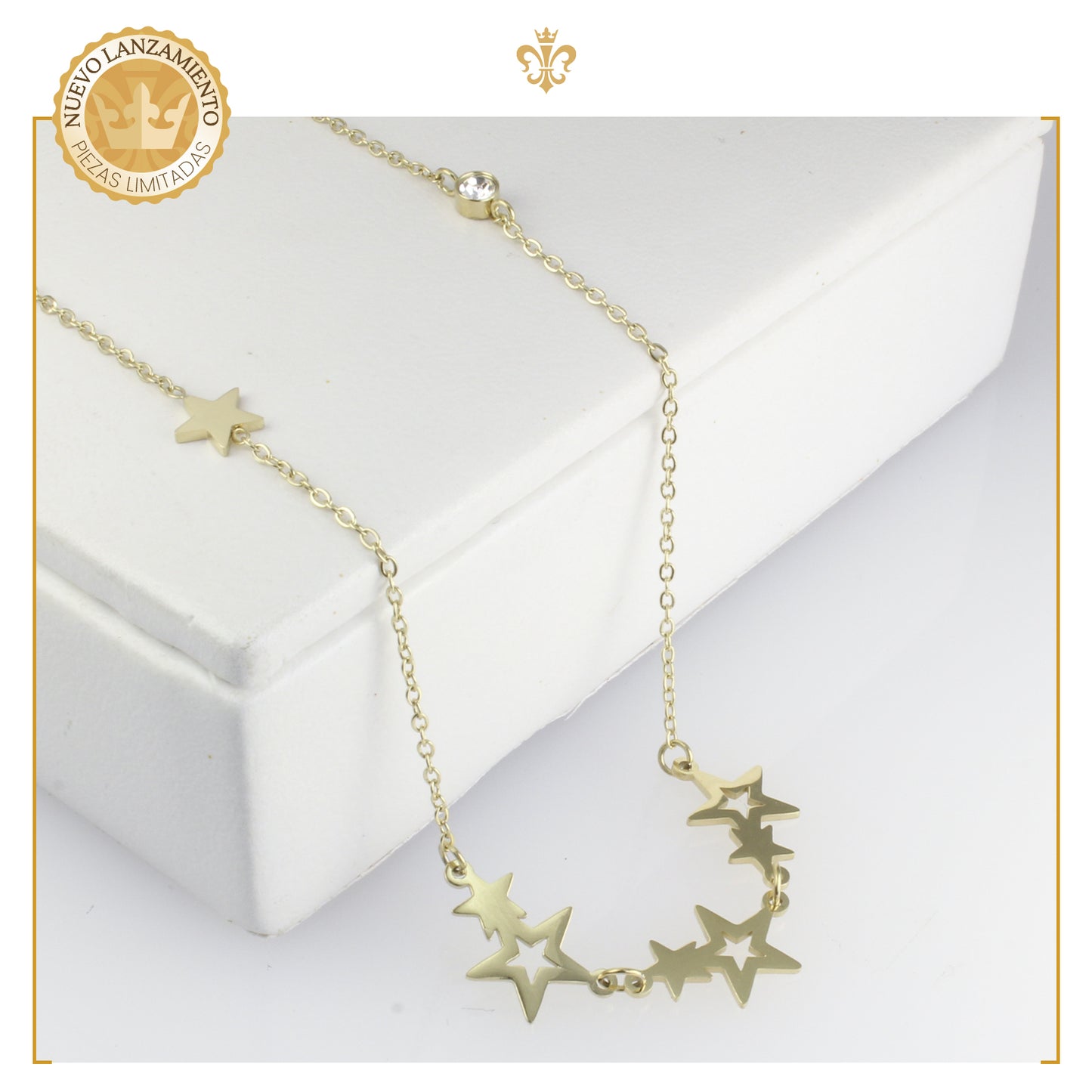 Collar Cadena Dije Estrella Mujer Gargantilla Acero Inoxidable