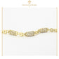 Esclava Pulsera De Placa con Grecas Diamantadas Para Mujer En Oro Laminado 14K