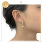 Aretes Huggies De Perlas Colgantes Laminado En Oro 18k