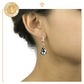 Aretes Largos Con Cristal Tipo Swarovski En Oro Laminado 18k