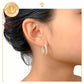 Aretes Huggies Rectangulares de Lujo con Cristales en oro laminado 18k