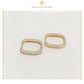 Aretes Huggies Arracadas Cuadradas Con Cristales En Oro Laminado 18k