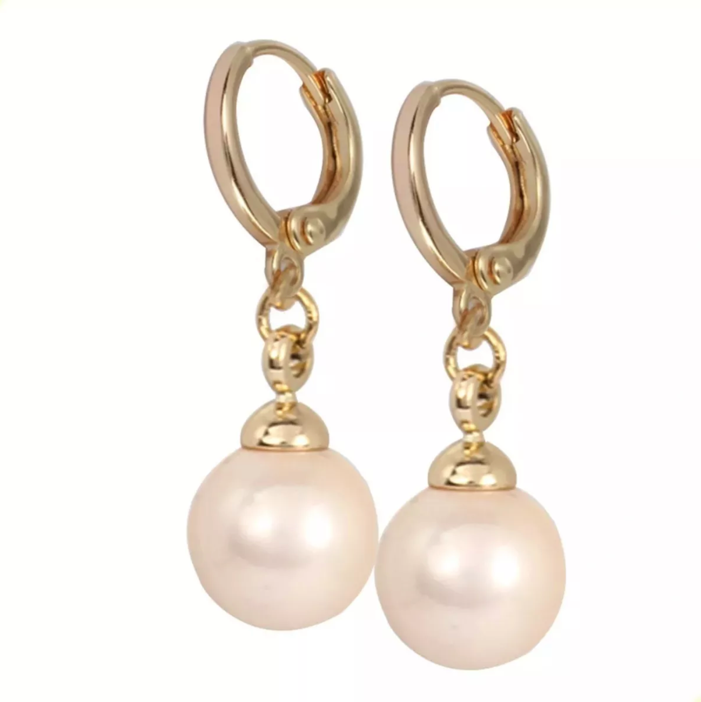 aretes largos colgantes con perlas finas para mujer en oro laminado 18k